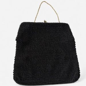 Elegant Black Beaded Women's Bag